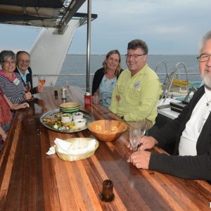 Enjoying the Top Deck on the Eco Abrolhos