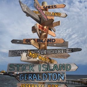 Sign Post at the Abrolhos Islands