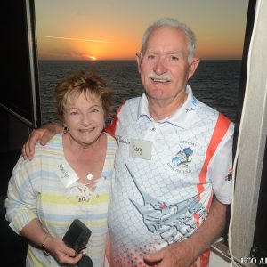 Guests enjoying sunset at the Abrolhos Islands