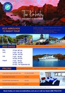 Eco Abrolhos Kimberley 2022 Dates and Prices
