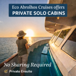 Image advertising Eco Abrolhos Cruises has Solo Cabins